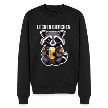 Waschbär mit Bier Lecker Bierchen Bier Meme - Männer Premium Bio Pullover - Schwarz - Vorne - Nico (187cm)
