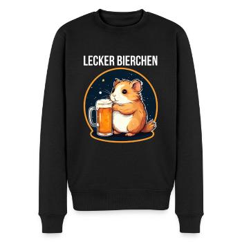 Hamster mit Bier Lecker Bierchen Bier Meme - Männer Premium Bio Pullover - Schwarz - Vorne - Nico (187cm)