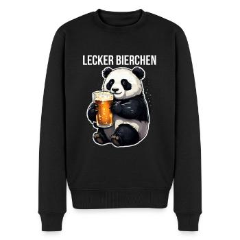 Panda avec de la bière Yummy Beer Beer Meme - Pull Premium bio Homme - noir - Devant - Nico (187cm)