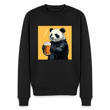 Panda avec de la bière Yummy Beer Beer Meme - Pull Premium bio Homme - noir - Devant - Nico (187cm)
