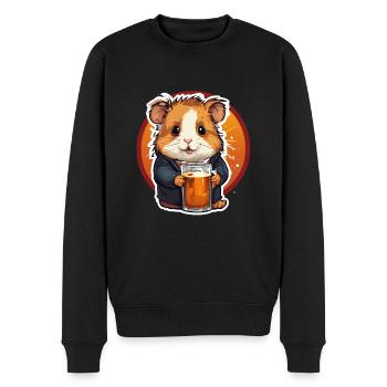 Panda mit Bier Lecker Bierchen Bier Meme - Männer Premium Bio Pullover - Schwarz - Vorne - Nico (187cm)