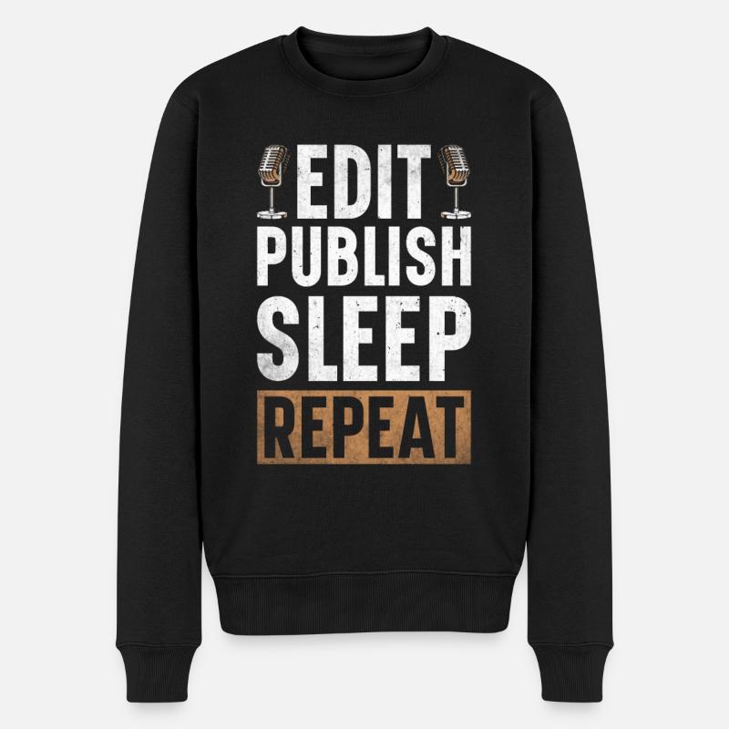 Podcast Host Podcaster Podcasting Podcast Hörer - Männer Premium Bio Pullover - Schwarz