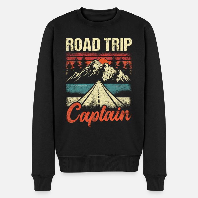 Road Trip Captain - Männer Premium Bio Pullover - Schwarz