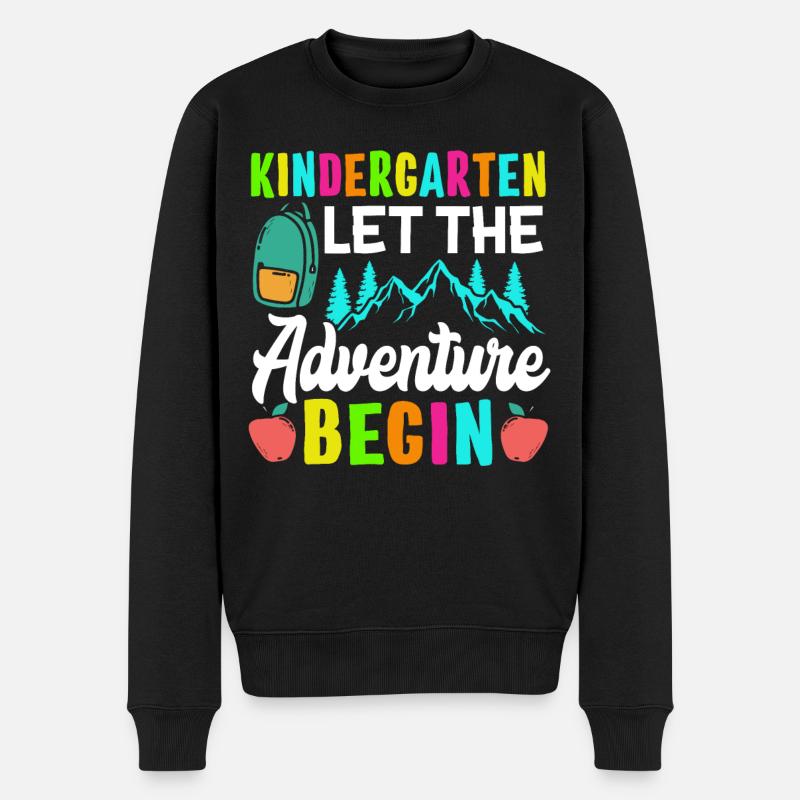 Kindergarten Let The Adventure Begin - Männer Premium Bio Pullover - Schwarz