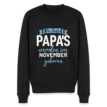 Cadeau d’anniversaire papa pères nés en novembre - Pull Premium bio Homme - noir - Devant - Nico (187cm)