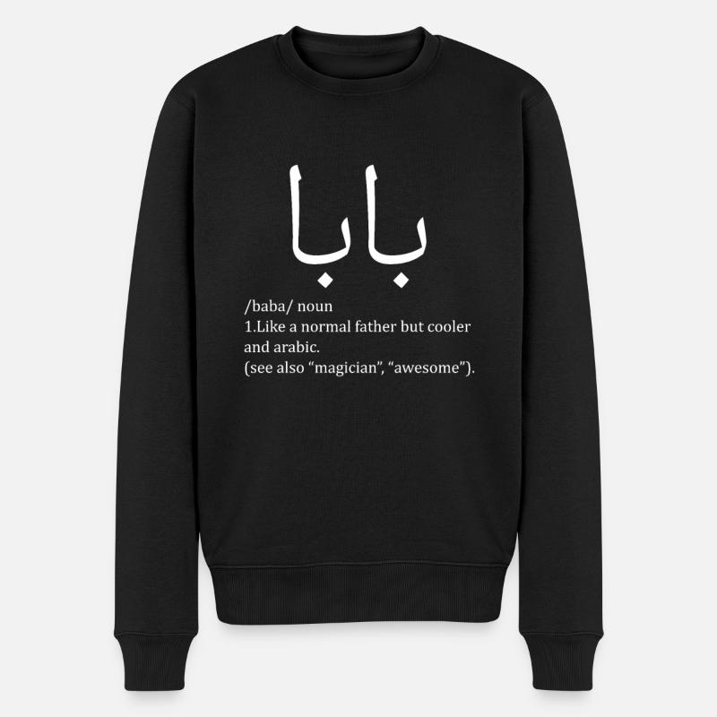 Baba Definition Arabic Dad - Männer Premium Bio Pullover - Schwarz