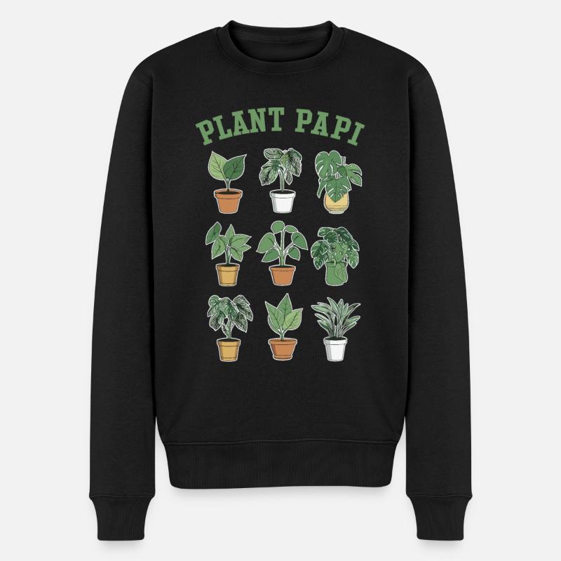Plant Papi - Zimmerpflanzenliebe für echte - Männer Premium Bio Pullover - Schwarz