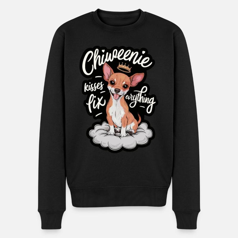 Chiweenie Hund Kisses Fix Everything - Männer Premium Bio Pullover - Schwarz