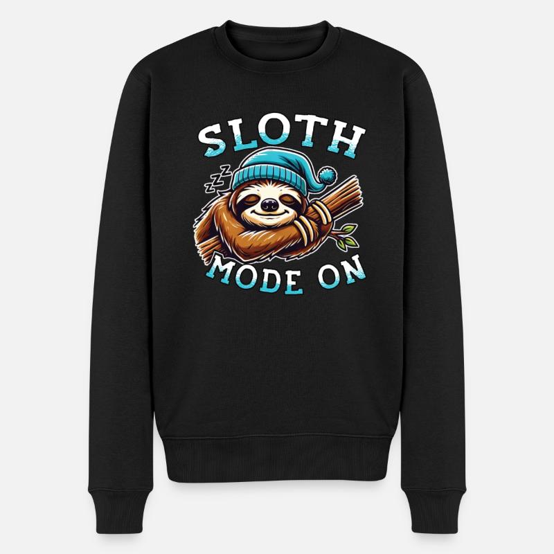 Entspannte Atmosphäre Mit Unserem Sloth Mode On - Männer Premium Bio Pullover - Schwarz