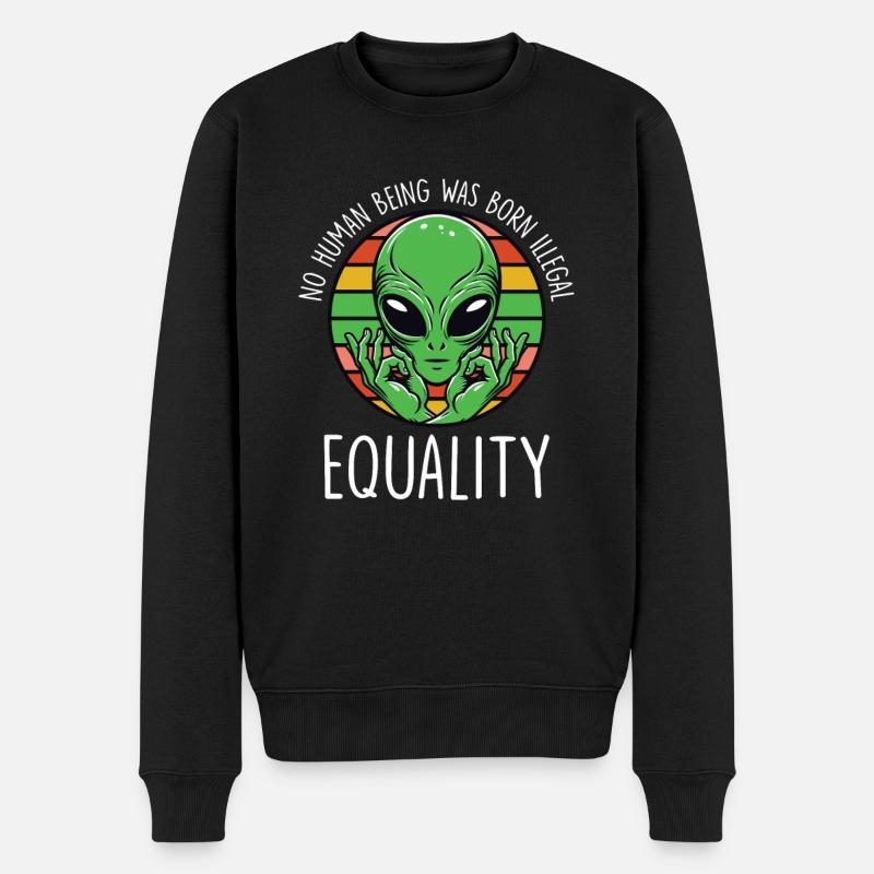 Vaisseau spatial OVNI extraterrestre drôle de l’espace - Pull Premium bio Homme - noir
