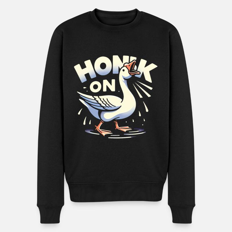 Klaxonner sur l’oie - Pull Premium bio Homme - noir