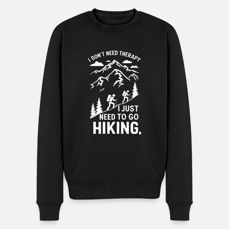 Just A man who loves Hiking - Männer Premium Bio Pullover - Schwarz