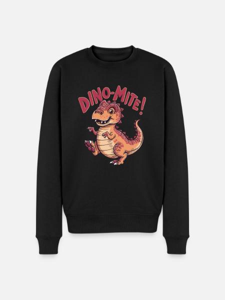 Dino with funny kids design - Men's Premium Organic Jumper - black