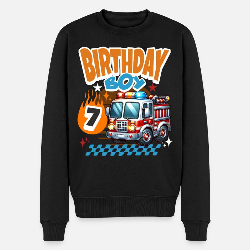 7th Birthday Fire Brigade - Men's Premium Organic Jumper - black