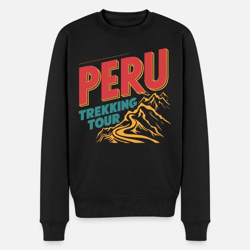 Pérou Trekking Aventure Paysage de montagne - Pull Premium bio Homme - noir