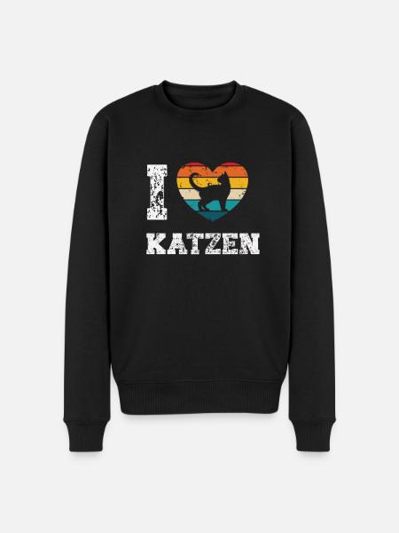 I love cats - Men's Premium Organic Jumper - black
