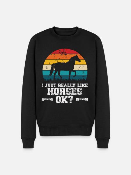 I like horses - Men's Premium Organic Jumper - black