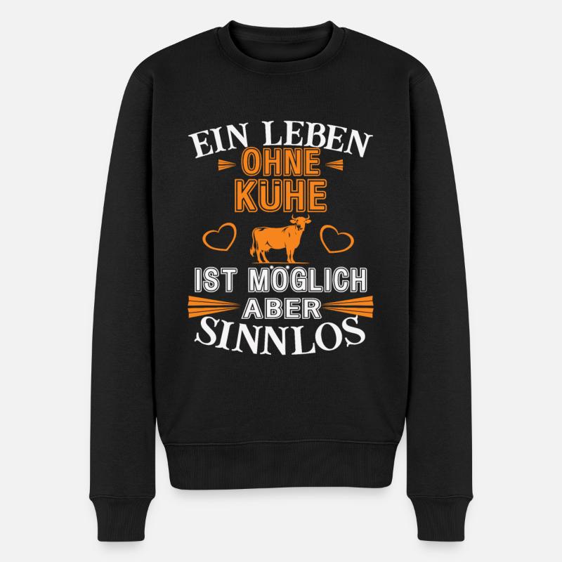 Ein Leben ohne Kühe - Männer Premium Bio Pullover - Schwarz