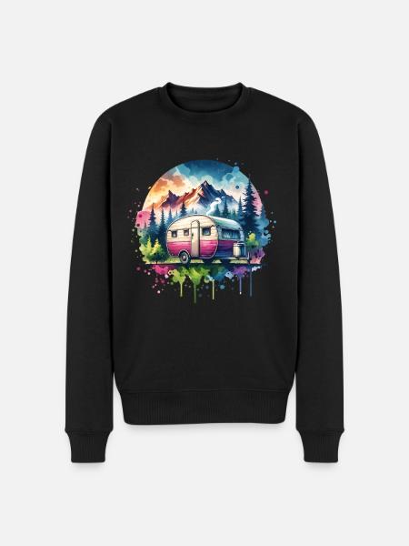 Camping Caravan - Men's Premium Organic Jumper - black