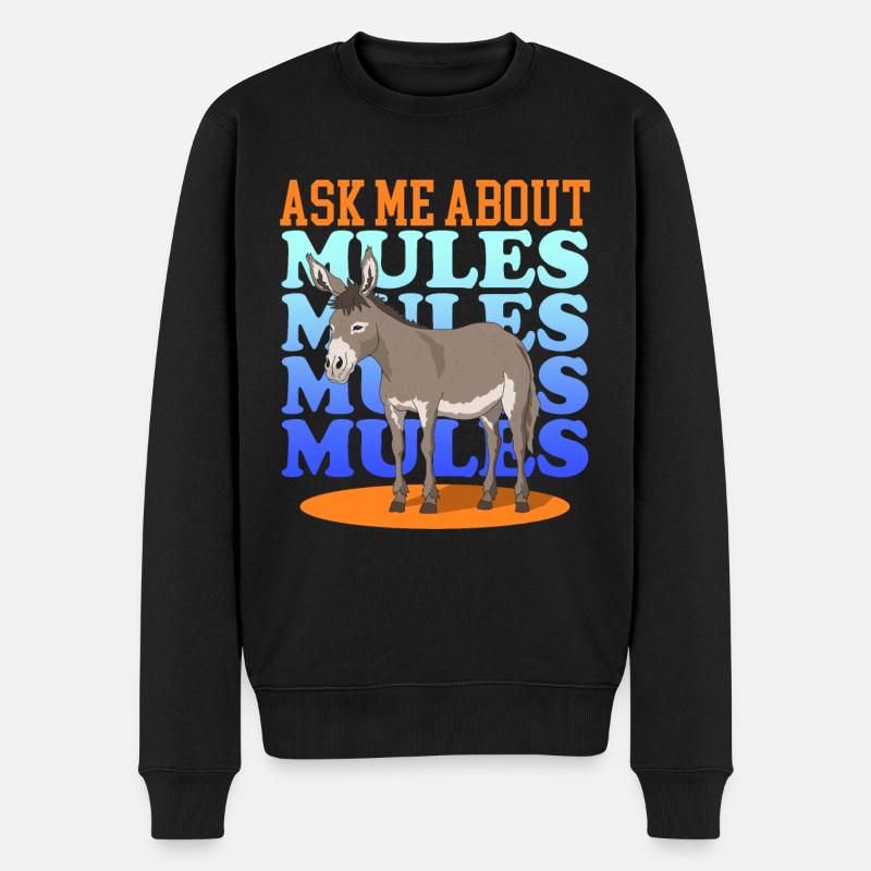 Maultier Maulesel Muli Mulis Maultiere Geschenk - Männer Premium Bio Pullover - Schwarz