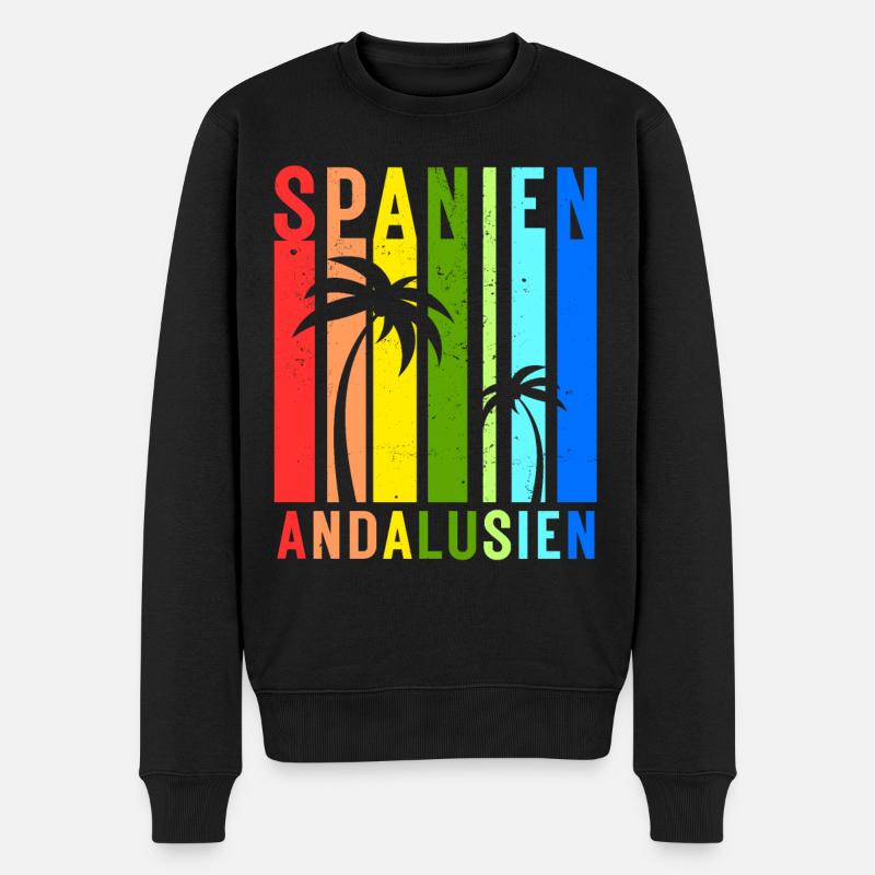 Andalusien Spanien Urlaub Idee - Männer Premium Bio Pullover - Schwarz