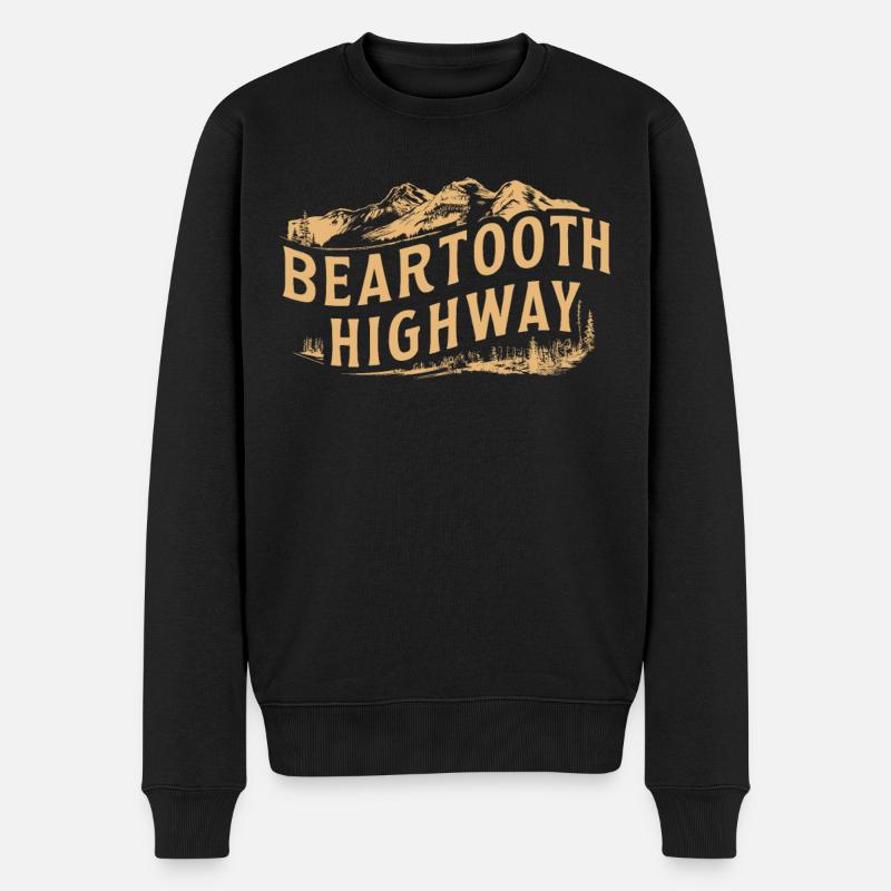 Beartooth Highway Abenteuer Berge - Männer Premium Bio Pullover - Schwarz