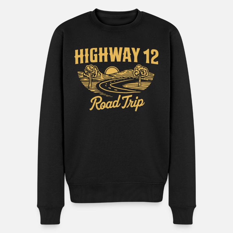 Highway 12 Road Trip Aventure - Pull Premium bio Homme - noir
