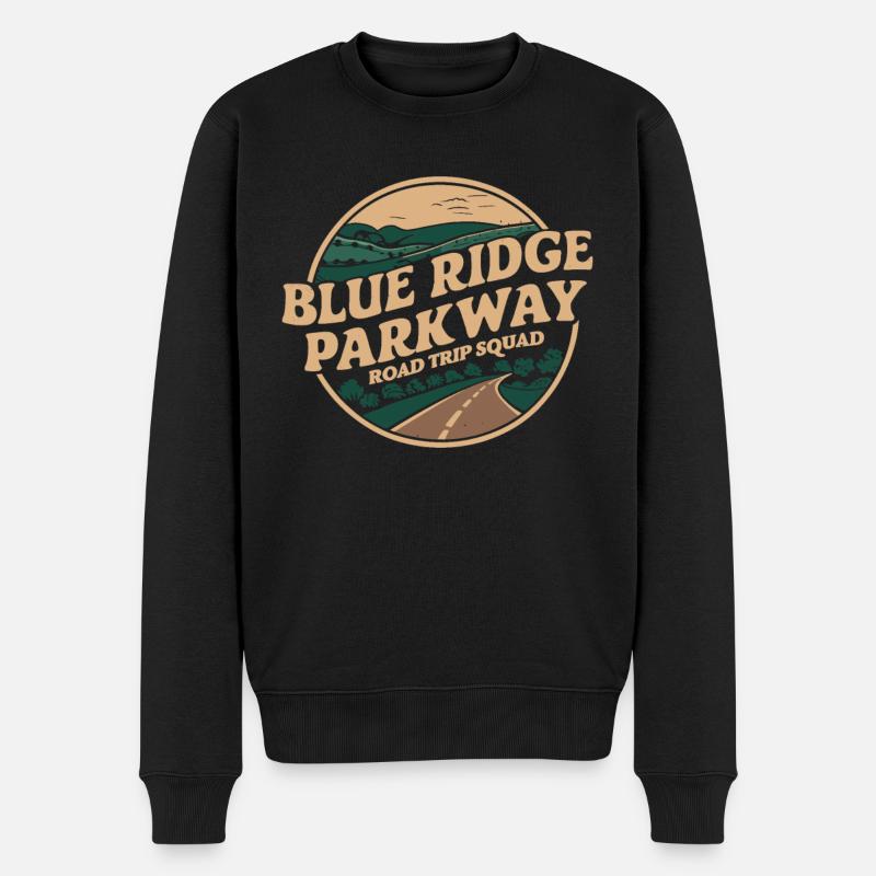 Blue Ridge Parkway Road Trip Squad Abenteuer - Männer Premium Bio Pullover - Schwarz