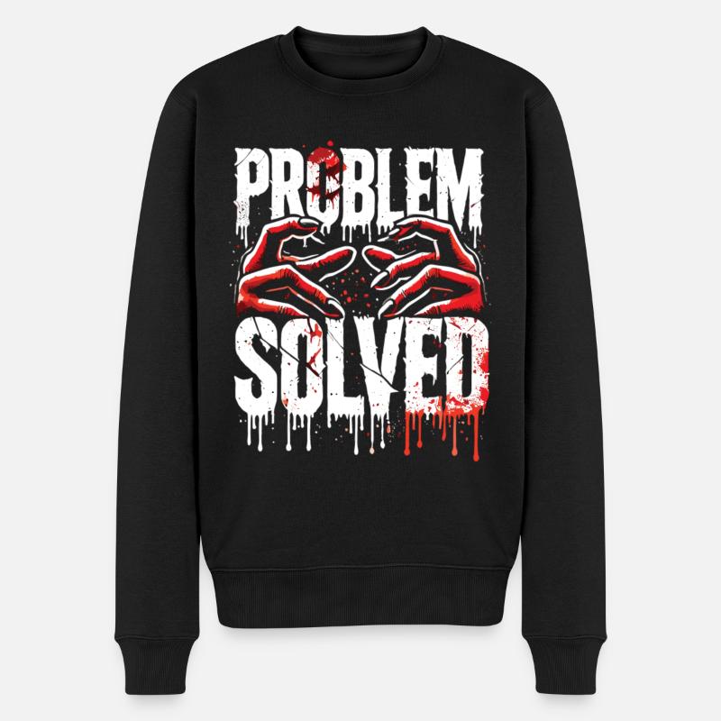 Schockierende Lösung - Problem Solved - Männer Premium Bio Pullover - Schwarz