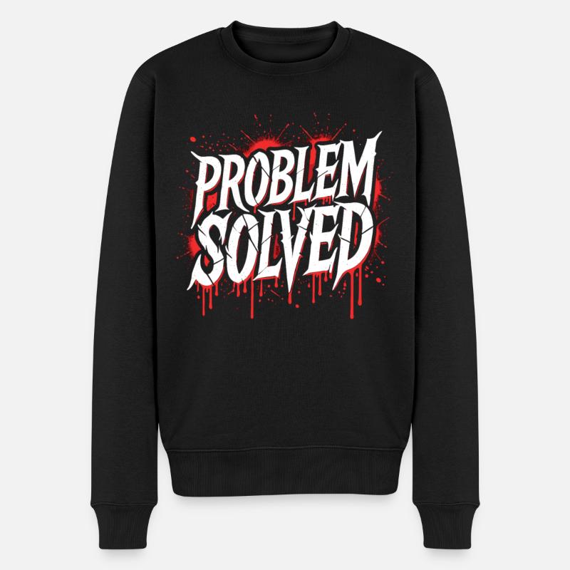 Problem Gelöst - Problem Solved - Männer Premium Bio Pullover - Schwarz