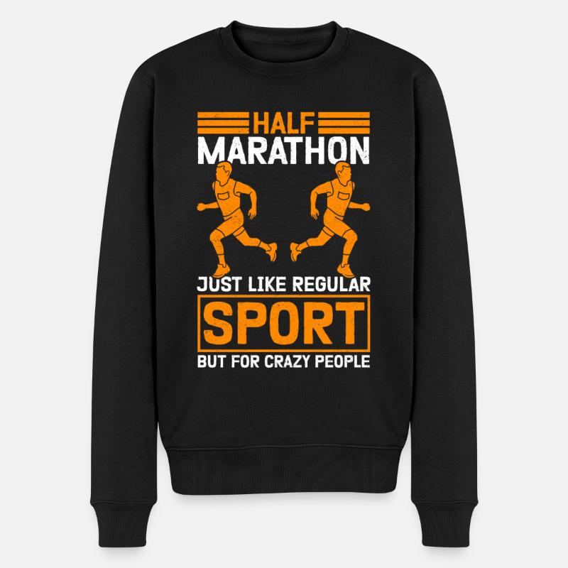 Halbmarathon Läufer Halb-Marathon Geschenk - Männer Premium Bio Pullover - Schwarz