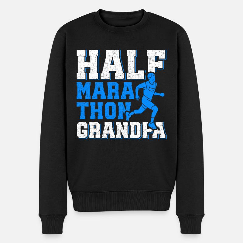Halbmarathon Opa Halb-Marathon Geschenk - Männer Premium Bio Pullover - Schwarz
