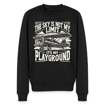 Pilot, Pilotin, Flugzeug, Flieger, Flugschule - Männer Premium Bio Pullover - Schwarz - Vorne - Nico (187cm)