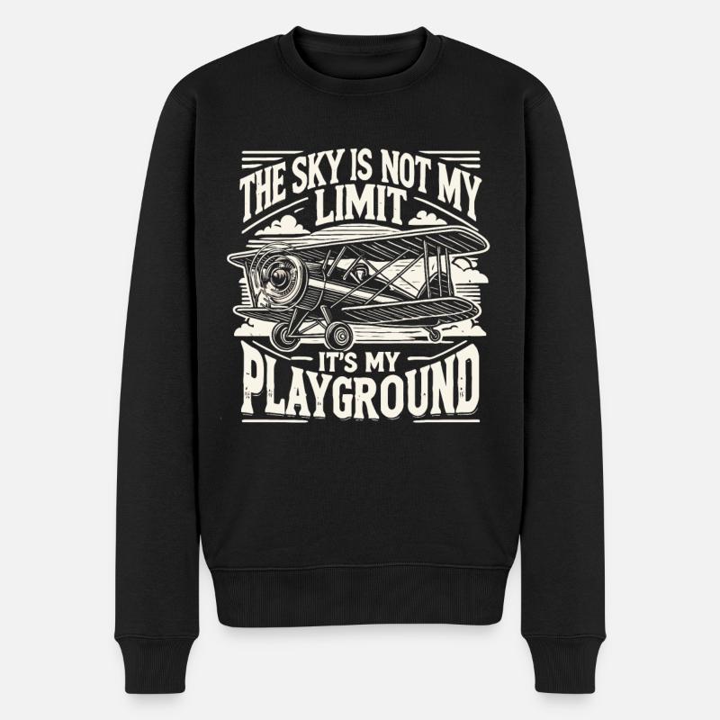 Pilot, Pilotin, Flugzeug, Flieger, Flugschule - Männer Premium Bio Pullover - Schwarz