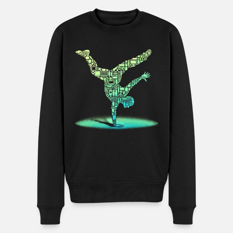 Breakdance, Breakdancer, Breakdancing, Hip Hop - Männer Premium Bio Pullover - Schwarz