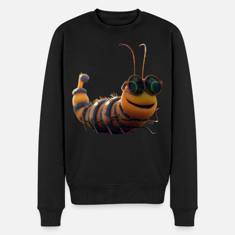 Chenille Drôle Larve Chenille Cadeau Chenille Mignonne - Pull Premium bio Homme - noir