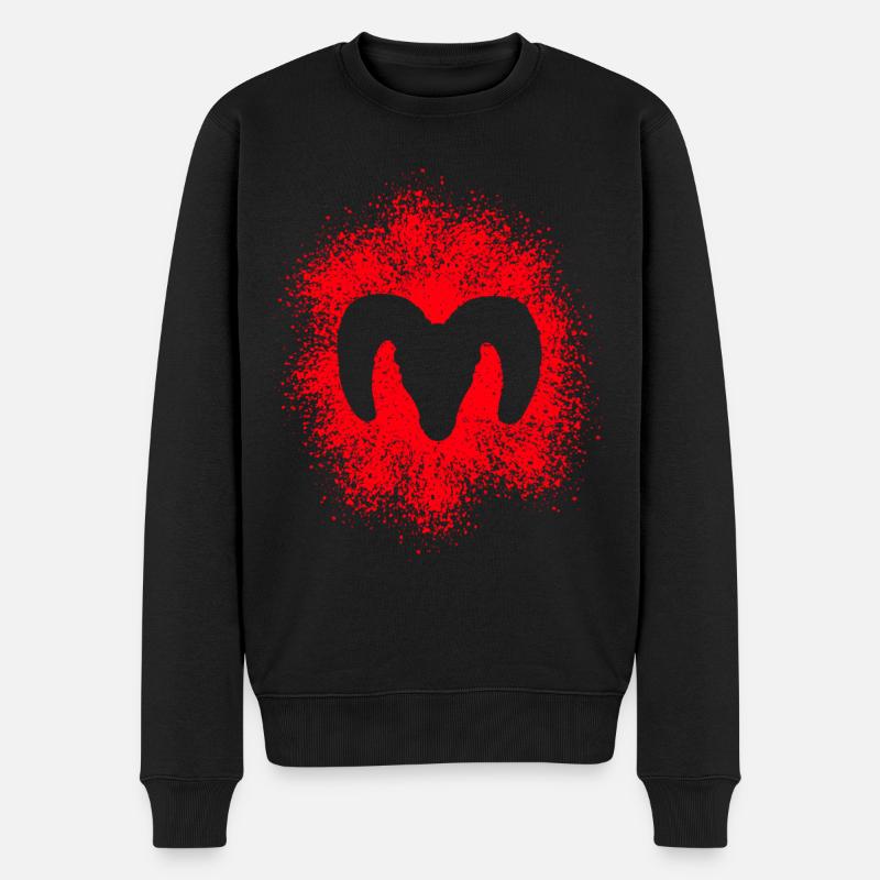 Dickhornschaf - Männer Premium Bio Pullover - Schwarz