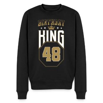 Birthday King 48 Jahre 48. Geburtstag Geschenk - Männer Premium Bio Pullover - Schwarz - Vorne - Nico (187cm)