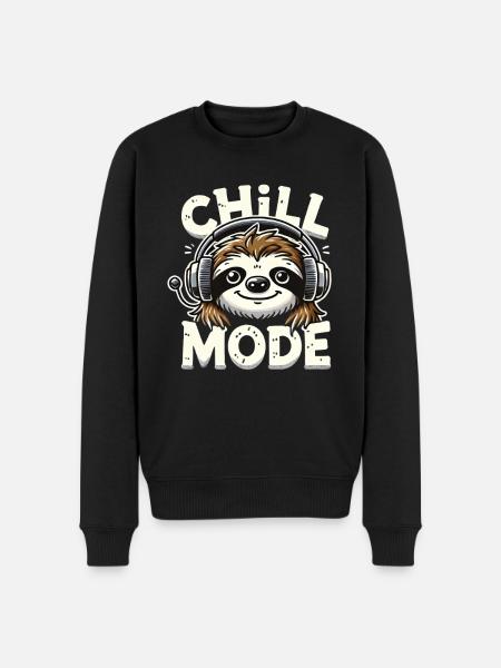 Sloth Chill Mode Relaxation - Men's Premium Organic Jumper - black