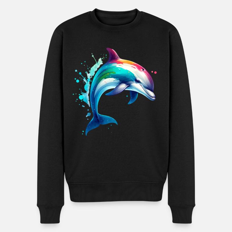 Delfin - Männer Premium Bio Pullover - Schwarz