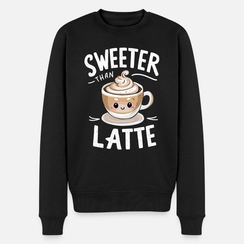 Barista Sweeter Than Latte - Männer Premium Bio Pullover - Schwarz
