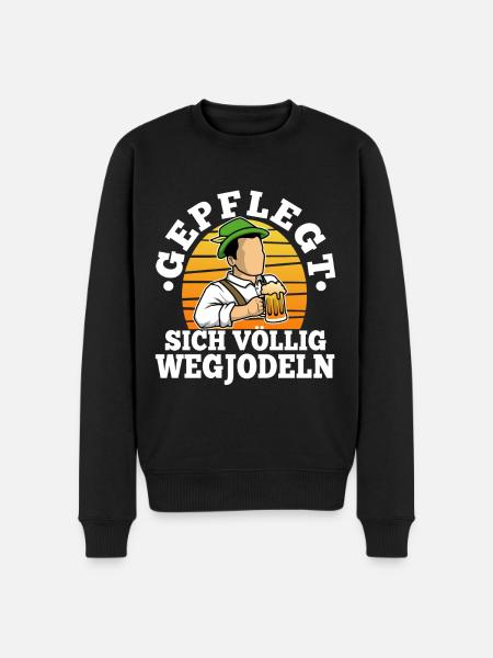 Well-groomed yodelling away completely - Men's Premium Organic Jumper - black