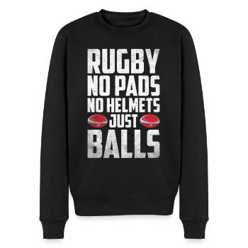 Rugby Geschenk Rugbyspieler Rugby Coach - Männer Premium Bio Pullover - Schwarz - Vorne - Nico (187cm)