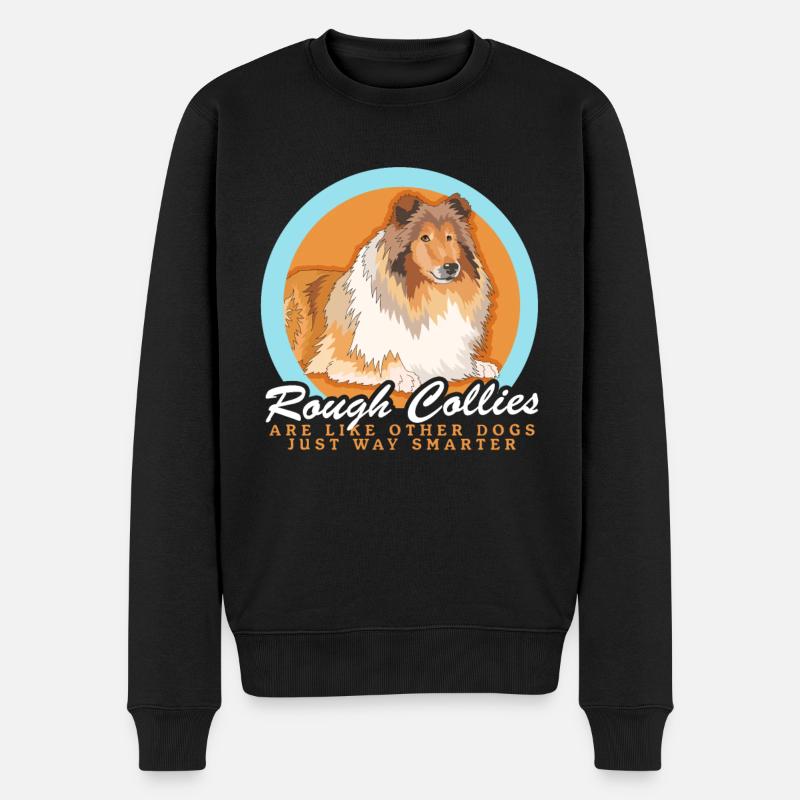 Collie Hund Langhaarcollie Collies Geschenk - Männer Premium Bio Pullover - Schwarz