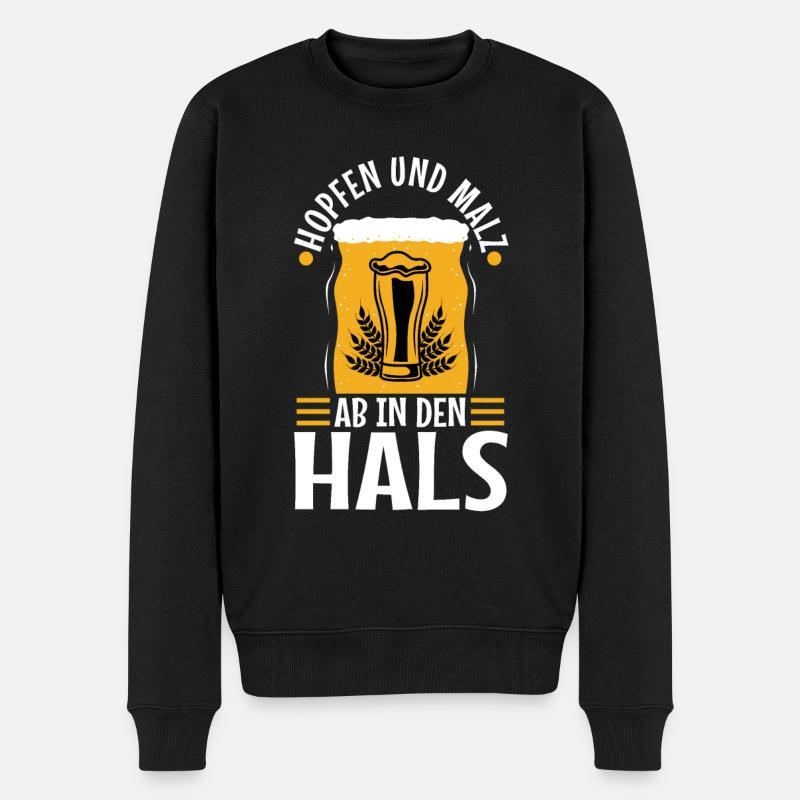 Hopfen und Malz - Männer Premium Bio Pullover - Schwarz