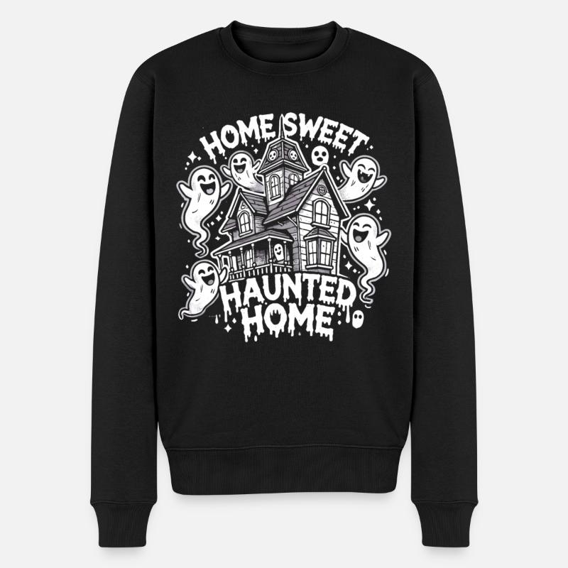Maison hantée effrayante d’Halloween - Pull Premium bio Homme - noir