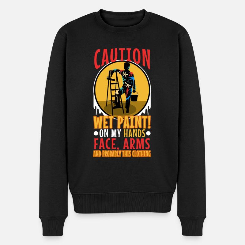 Wet paint - Männer Premium Bio Pullover - Schwarz