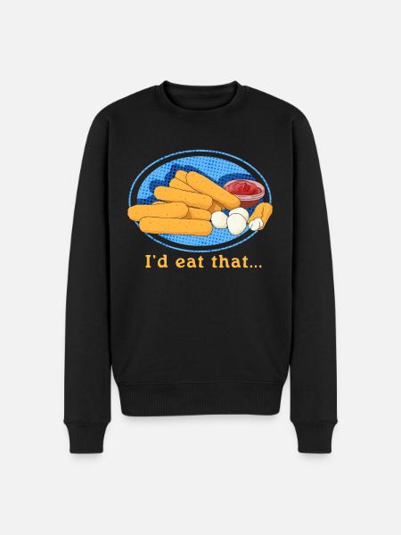 Mozzarella Sticks Cheese Lover Gift - Men's Premium Organic Jumper - black
