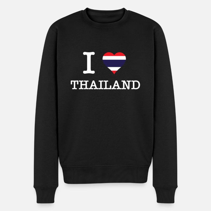 Thailand Ich Liebe Thailand - Männer Premium Bio Pullover - Schwarz
