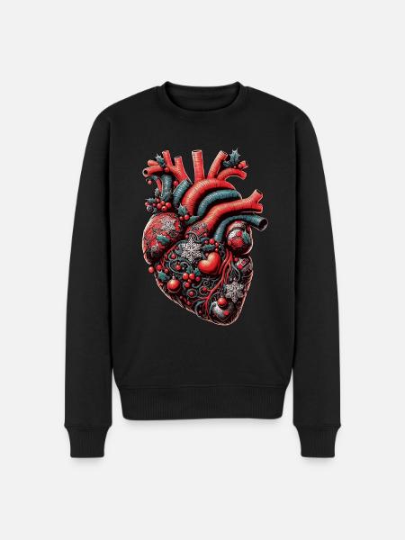Christmas Anatomical Heart - Men's Premium Organic Jumper - black